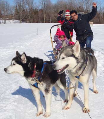 Verma family with dog sled